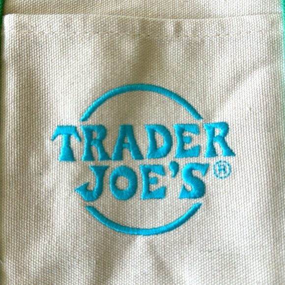 Trader Joe's Green and Blue Pastel Mini Limited Edition Canvas Tote Bag New - Picture 2 of 7